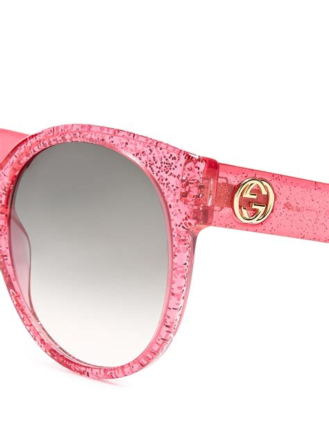 gucci pink frame sunglasses|gucci round sunglasses women.